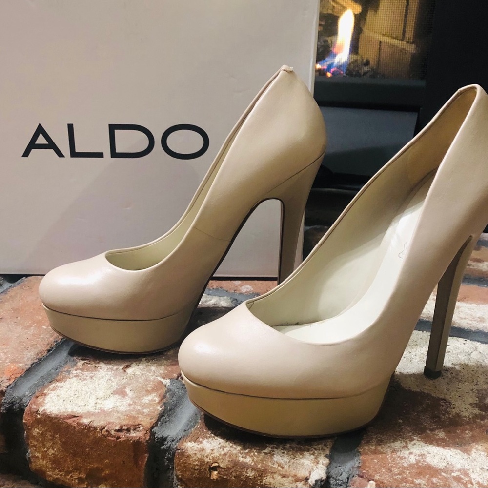 ALDO Crixia Tan Platform Heels